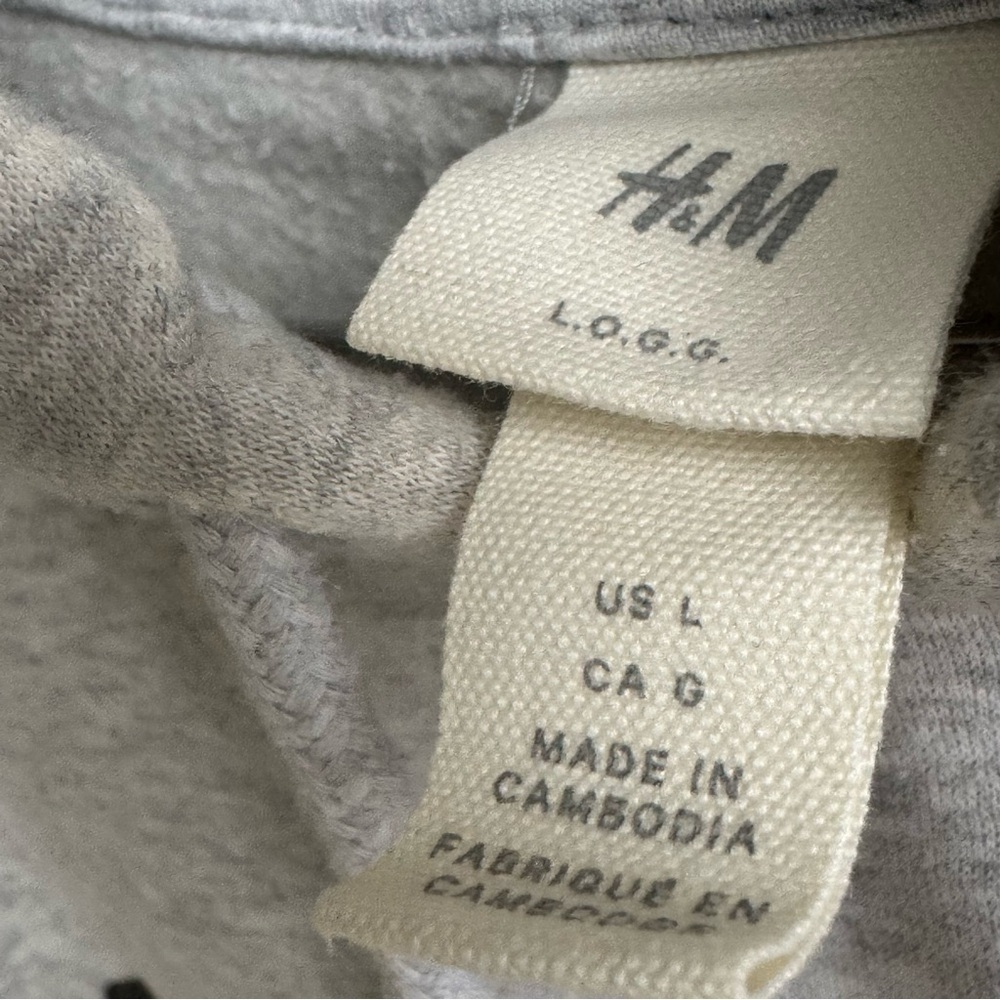 H&M FRIENDS Print Hoodie Sweatshirt Pullover Sweater Gray Friends TV size L - Picture 7 of 7
